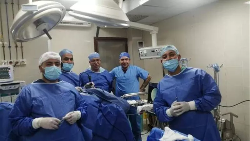 ازالة ورم بقاع الجمجمة لمريض عن طريق المنظار بمستشفيات جامعة بني سويف