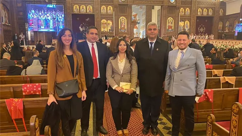 وفد تنسيقية شباب الأحزاب يشارك في قداس عيد الميلاد بالعاصمة الإدارية