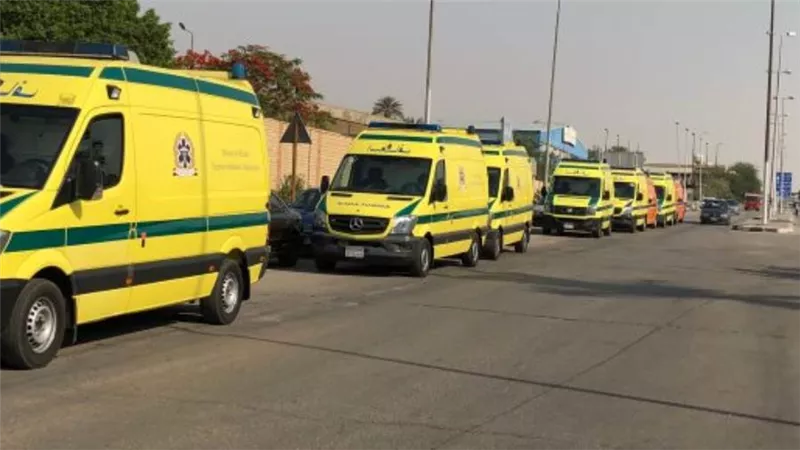الصحة: الدفع بـ13 سيارة إسعاف لنقل مصابي حادث تصادم مرورى بمدينة الطور