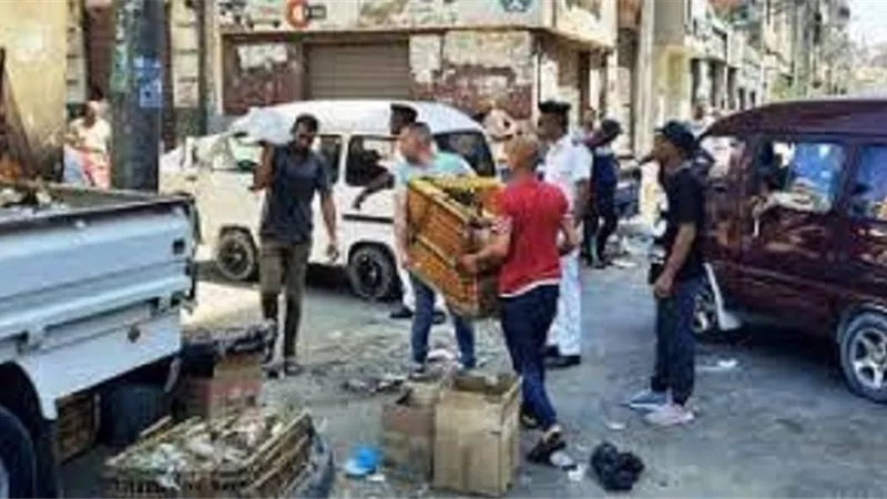 الجيزة تشن حملات موسعه لازاله تعديات وبروز المحال بالمنيرة الغربية