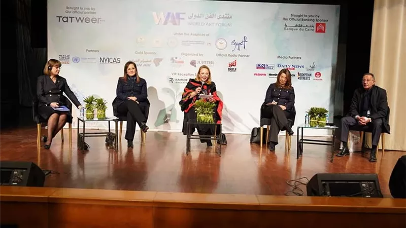 وزيرة التخطيط تشارك في منتدى الفن الدولي بالمتحف القومي للحضارة المصرية