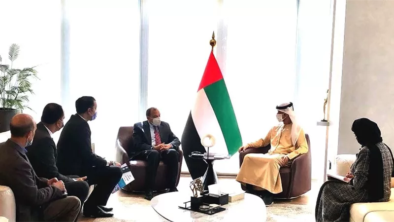 رئيس جامعة بنى سويف يلتقى ملحق التعليم وعلوم التكنولوجيا بالملحقية الإماراتية بالقاهرة