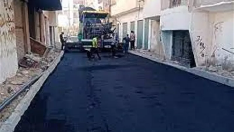 رصف وتطوير شارع بشتيل بشمال الجيزة