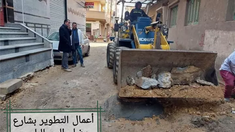 متابعة أعمال الرصف والتطوير بشوارع منوف والباجور وسرس الليان .. صور