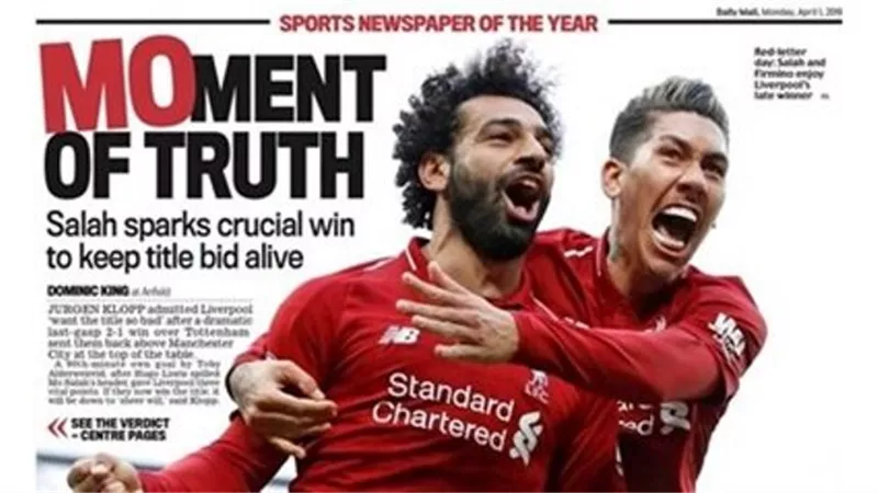 محمد صلاح يتصدر عناوين الصحف الإنجليزية بعد التألق مع ليفربول