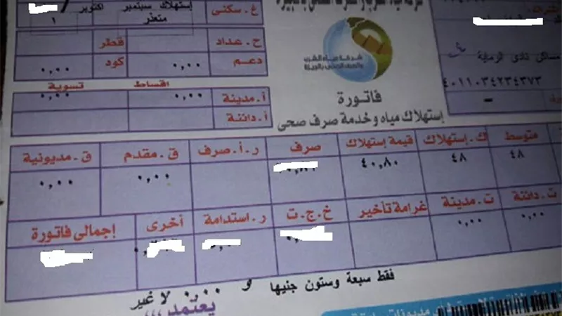 بالتصوير.. وداعاً للفواتير المياه الجزافية بمدينة 6 أكتوبر