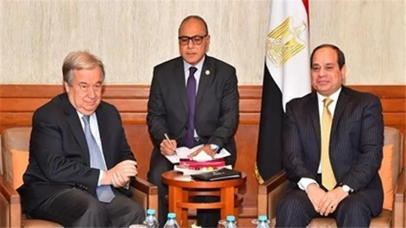 الرئيس يجري مباحثات مع الأمين العام للأمم المتحدة