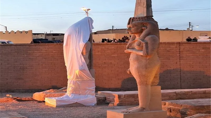 ترميم تمثال رمسيس الثاني وعرضه بمكانه الأصلي بأخميم
