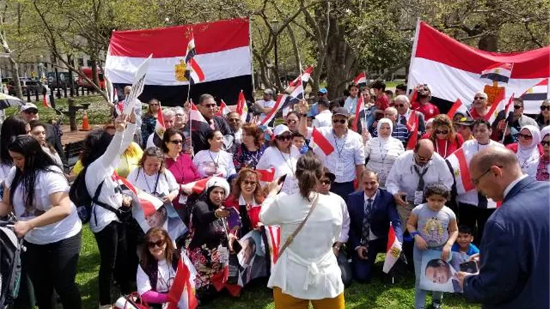 بالصور والفيديو.. الجالية المصرية في رسالة للكونجرس: نحن خلف زعيمنا..