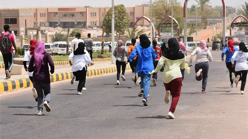 جامعة اسوان تنظم مارثون رياضي ضمن منافسات اسبوع الأسر الطلابية
