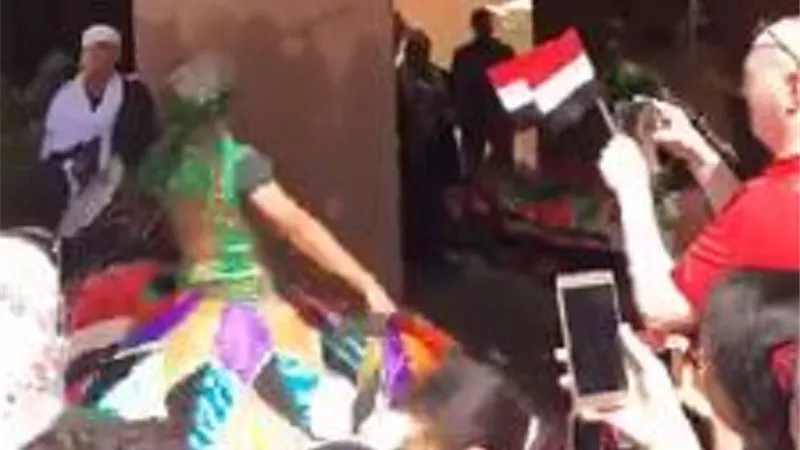 المصريون بالامارات يحتشدون حول رقصة التنورة للاستفتاء ..صور