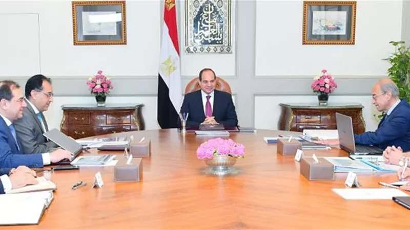 الرئيس يوجه بتطوير صناعة البتروكيماويات فى اجتماع بمدبولى واسماعيل والملا