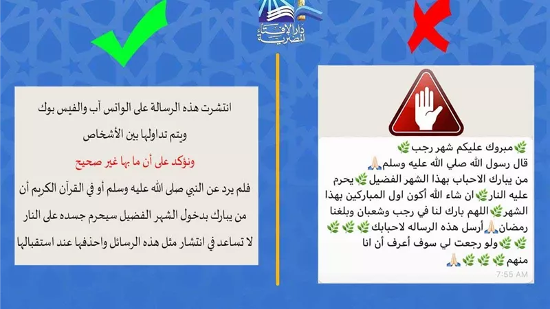 احذر هذه الرسائل .. الافتاء تؤكد غير صحيحة