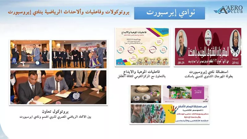 فعاليات متعددة وانشطة متنوعة بنادي ايروسبورت