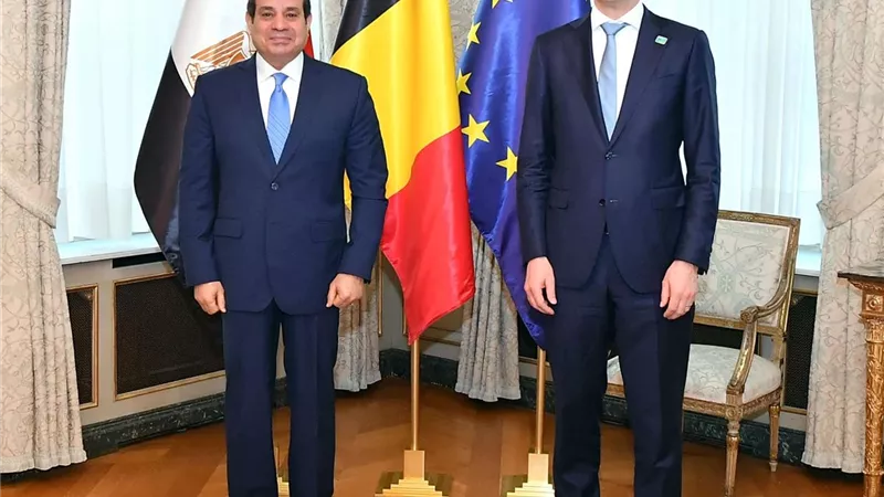 الرئيس السيسي يجري مباحثات موسعة مع رئيس وزراء بلجيكا