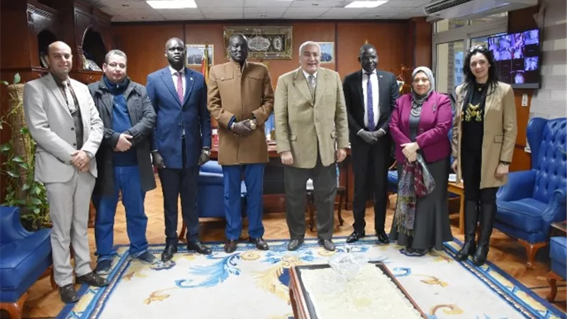 وفد سفارة جنوب السودان في زياره لجامعة السادات لبحث سبل التعاون المشترك