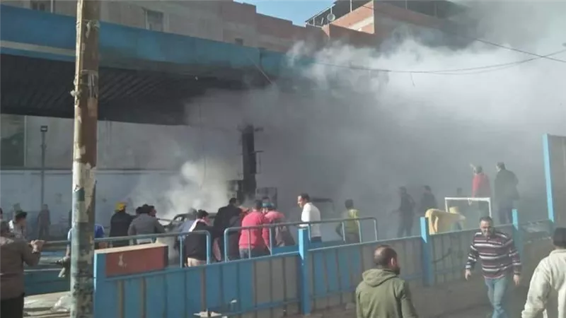 حريق هائل بمحطة وقود في اجا بمحافظة الدقهلية