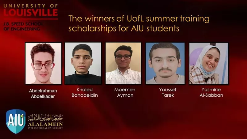 فوز ٥ طلاب بجامعة العلمين بمنح تدريبية بـ
