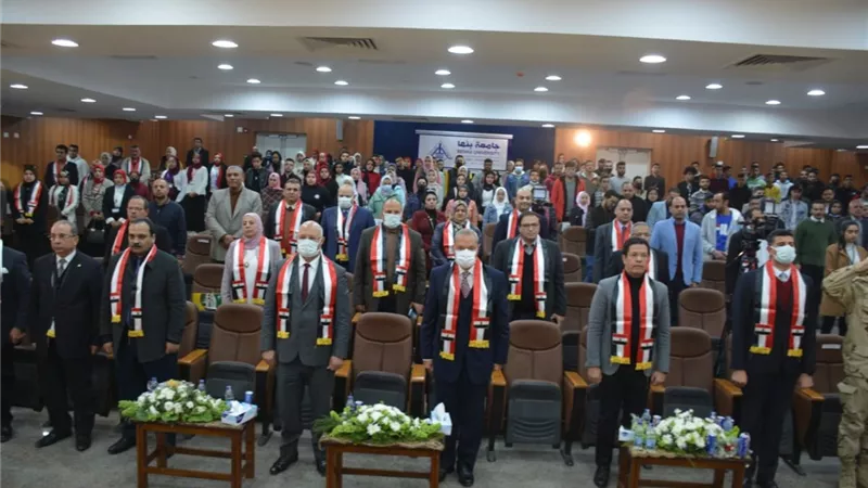 الهجان وسوسه يشهدان احتفالية جامعة بنها بيوم الشهيد