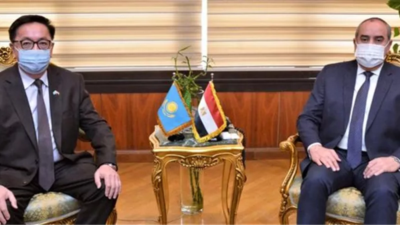 وزير الطيران المدني يستقبل سفير دولة كازاخستان بالقاهرة