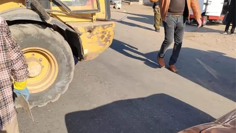 حادث مرورى لسيارتين ملاكى بعتاقة