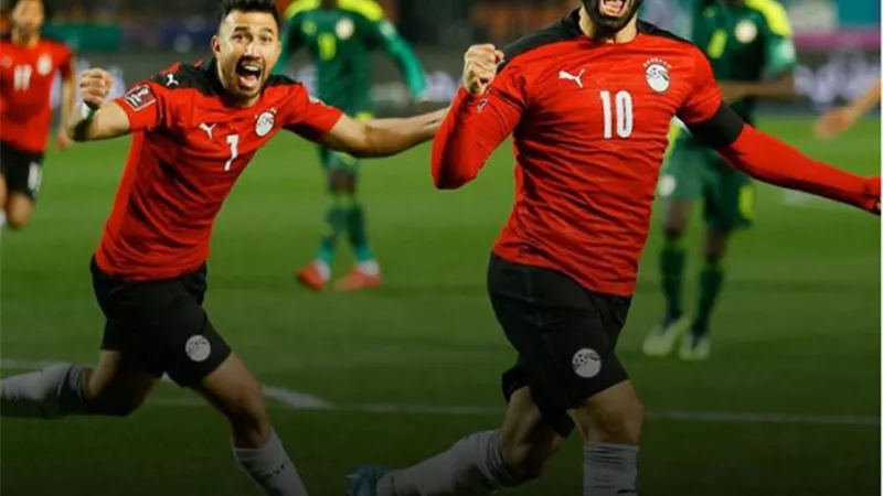 هانى سلامة يحتفل بفوز منتخب مصر على السنغال