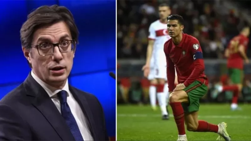 رئيس مقدونيا لـ رونالدو: احرجنا بطل العالم والدور على البرتغال