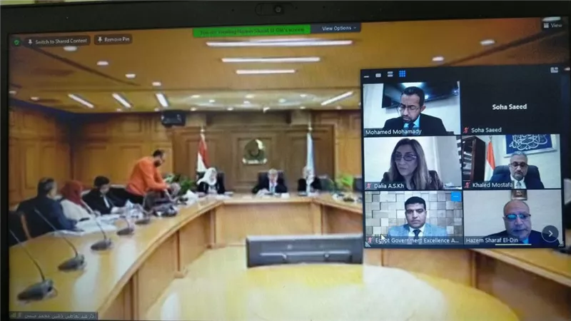 جائزة التميز الحكومي تتابع عملية التحكيم النهائية للجوائز الداخلية في جامعة السويس