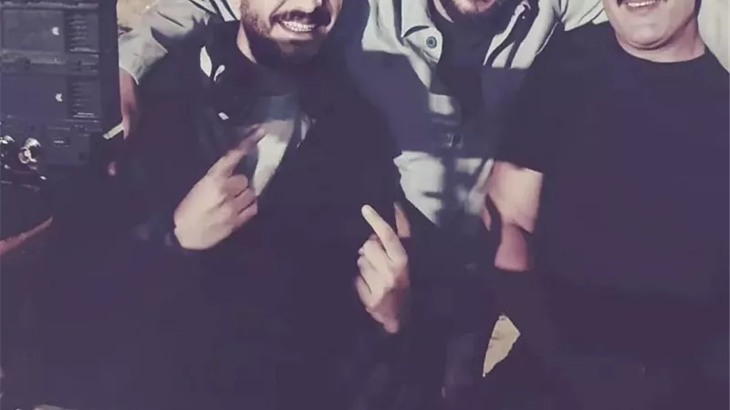 منذر رياحنه برفقة أحمد السقا وبيتر ميمي من كواليس 