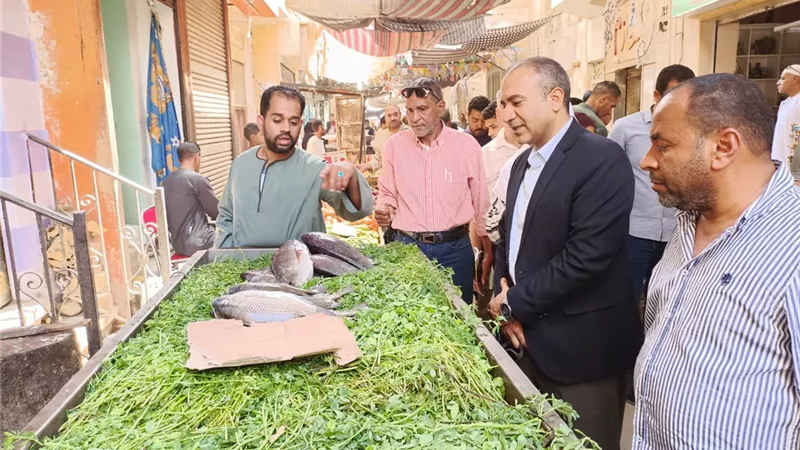 سكرتير مساعد قنا يفاجئ سوق السهريج لمتابعة السلع و الأسعار ..صور