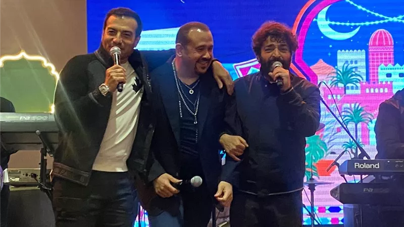 بالصور.. حميد الشاعري وإيهاب توفيق وهشام عباس في حفل ضخم بالقاهرة الجديدة