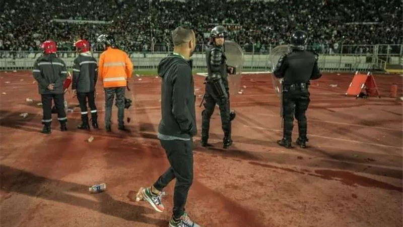 جمهور الرجاء يقذف لاعبى الاهلى بالزجاجات