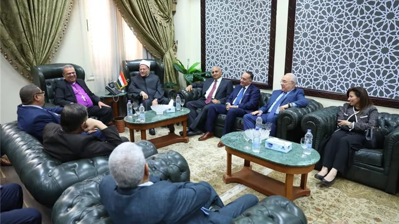 مفتي الجمهورية يستقبل وفدًا رفيع المستوى من رئاسة الطائفة الإنجيلية للتهنئة بعيد الفطر المبارك