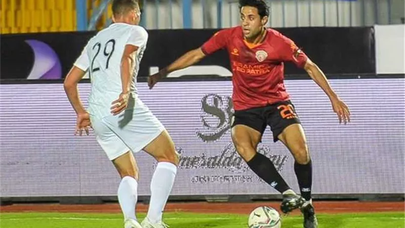 محمد إبراهيم يسجل الهدف الأول لسيراميكا في مرمى بيراميدز