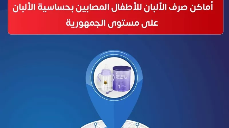 أماكن صرف ألبان الأطفال المصابين بحساسية على مستوى الجمهورية (إنفوجراف)