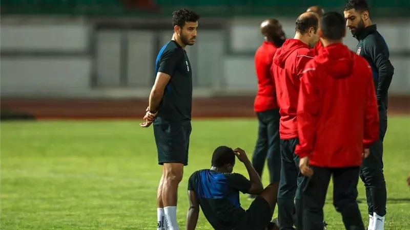 إصابة ميكيسوني فى مران الاهلى فبل مواجهة وفاق سطيف
