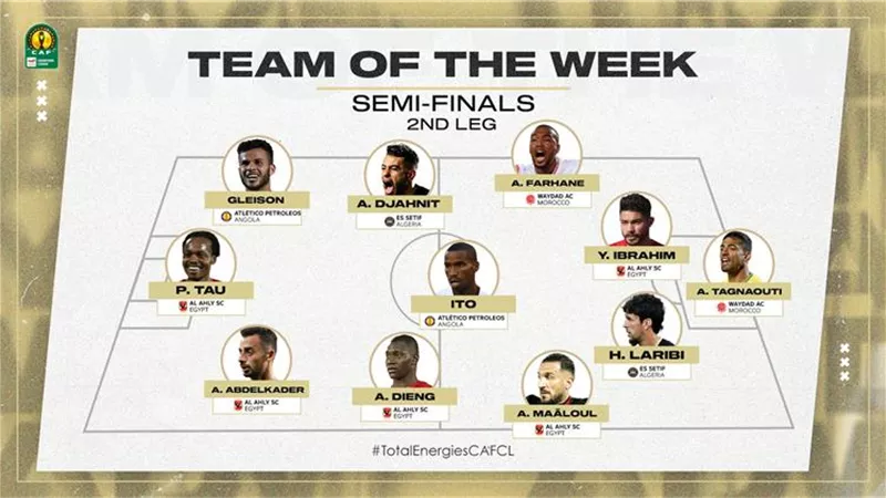 الاهلى يهزم الوداد بخماسية فى تشكيل الأفضل لإياب نصف نهائى دورى الأبطال