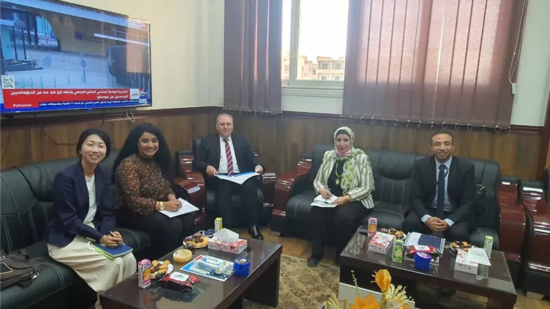 رئيس جامعة بنى سويف التكنولوجية يستقبل وفدًا من هيئة الأمم المتحدة للمرأة