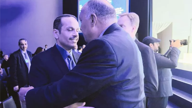 سامح شكرى يلتقى وزيرى خارجية قطر والكويت خلال مشاركته فى منتدى دافوس