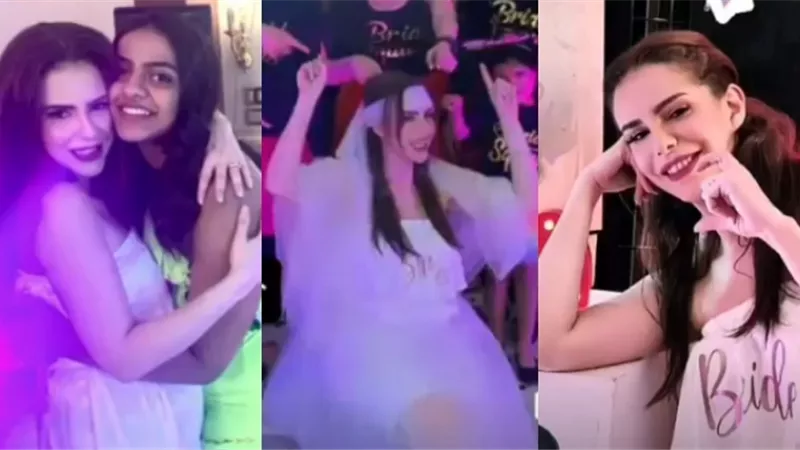 شاهد .. دنيا عبد العزيز تحتفل بليلة حنتها بفستان أبيض