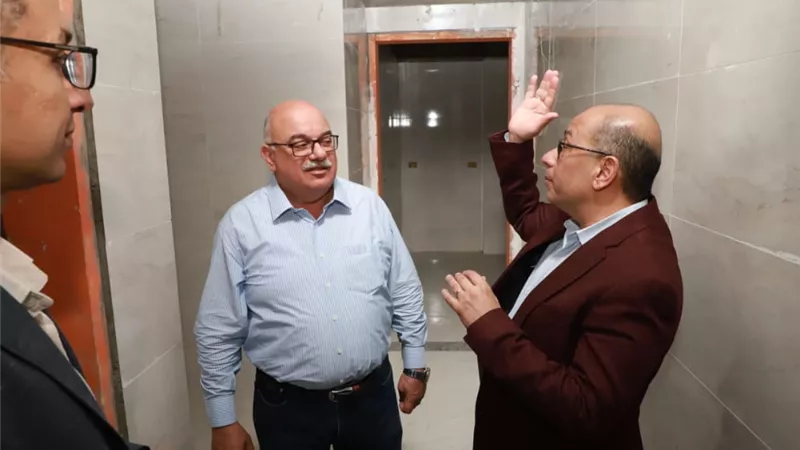 فريق الوكالة الأمريكية للتنمية الدولية يتفقد الأعمال الإنشائية للمعمل المياه المركزي