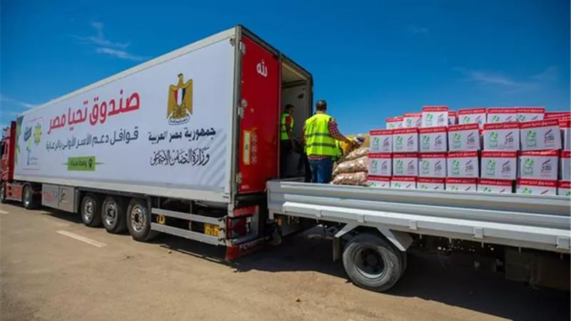 صندوق تحيا مصر يوزع 48 طن مواد غذائية على 2000 أسرة بوسط سيناء