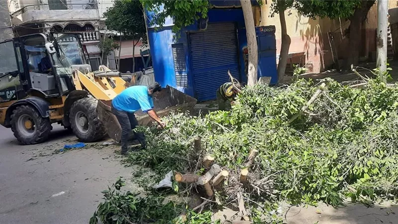 ازالة المخالفات بطريق الكورنيش بالاسكندرية