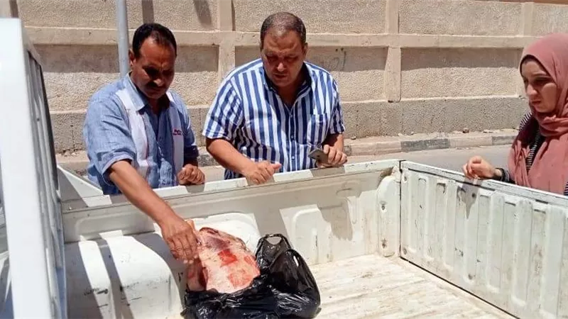 بيطرى البحرالأحمر يضبط ٢٠ كيلو لحوم مستوردة وختمها باختام مزورة بالغردقة