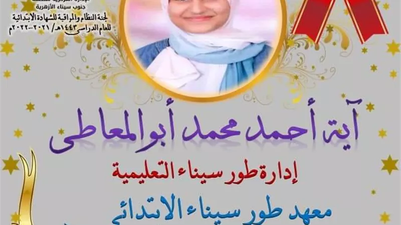 اوائل الشهادة الابتدائية الأزهرية بمعاهد جنوب سيناء