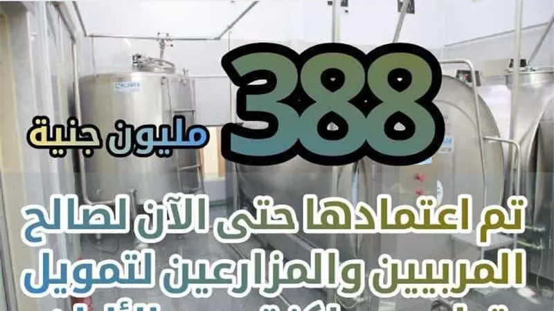 إنفوجراف.. 388 مليون جنيه لتطوير مراكز تجميع الألبان