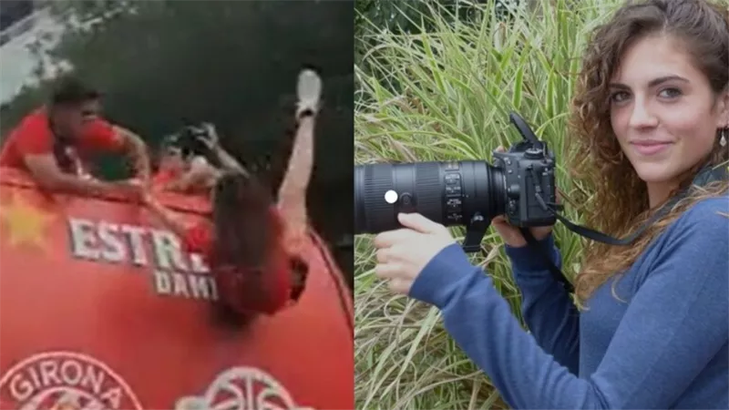 لاعبون ينقذون مصورة من الموت تحت العجلات..فيديو