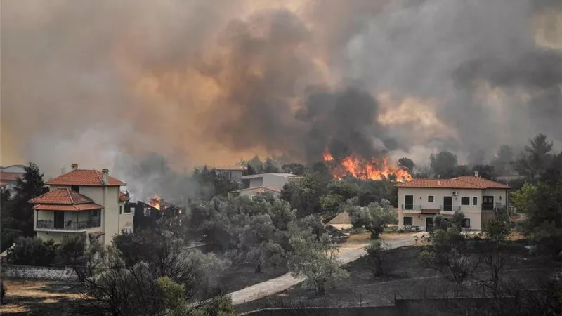 إندلاع حريق في جبل آثوس باليونان