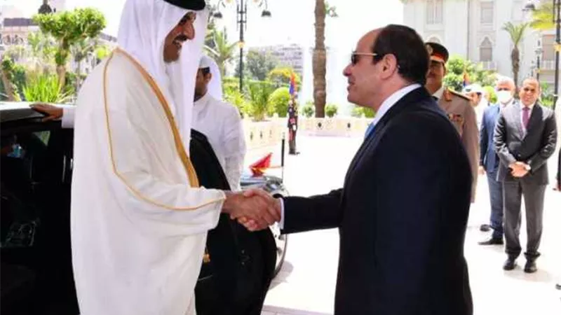 أمير قطر يشكر الرئيس السيسي على حسن الاستقبال وكرم الضيافة