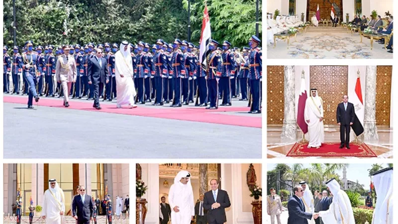 السيسي وتميم بحثا تطوير التعاون الثنائي في مختلف المجالات